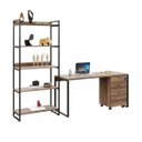 Ver mais imagens de Conjunto Industrial 3 Peças 1 Escrivaninha 1 Estante e 1 Gaveteiro Kuadra