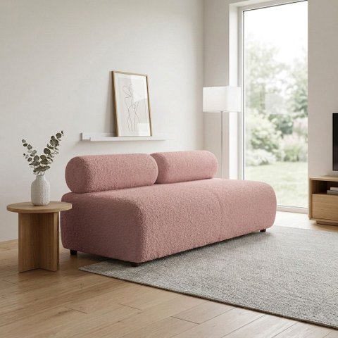 Sofá 3 Lugares Orgânico para Sala Base Fixa Nara Bouclê Ted D03 - D'Rossi
