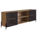 Ver imagem 2 de Rack Para TV Até 70 Pol. 2 Portas Pés Metálicos York Vermont/Preto - Artesano