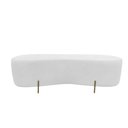 Ver imagem 3 de Puff Decorativo Orgânico Alana Couro Branco