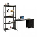 Ver mais imagens de Kit Industrial 3 Peças 1 Escrivaninha 1 Estante e 1 Gaveteiro Kuadra