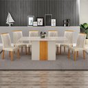 Ver imagem 7 de Conjunto Sala de Jantar Doha 1,60m Tampo Copo Off White com 6 Cadeiras Off/Cinamomo/Joli Palha