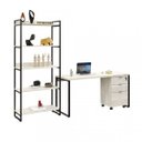 Ver mais imagens de Kit Industrial 3 Peças 1 Escrivaninha 1 Estante e 1 Gaveteiro Kuadra