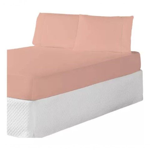 Jogo de Cama Completo Laura com Elástico para Colchão Casal Queen Rose