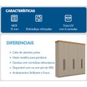 Ver imagem 5 de Roupeiro Casal London MDF 225x220cm 2 Gavetas 6 Portas Corda/Freijó LON62