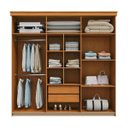 Ver imagem 3 de Roupeiro Casal London MDF 225x220cm 2 Gavetas 6 Portas Corda/Freijó LON62