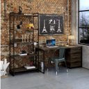 Ver imagem 1 de Kit Industrial 3 Peças 1 Escrivaninha 1 Estante e 1 Gaveteiro Kuadra