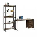 Ver mais imagens de Kit Industrial 3 Peças 1 Escrivaninha 1 Estante e 1 Gaveteiro Kuadra