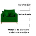 Ver imagem 7 de Kit 02 Poltrona Decorativa Beny Pés Base em Madeira Suede Cor:verde
