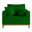 Ver imagem 1 de Kit 02 Poltrona Decorativa Beny Pés Base em Madeira Suede Cor:verde