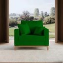 Ver imagem 5 de Kit 02 Poltrona Decorativa Beny Pés Base em Madeira Suede Cor:verde