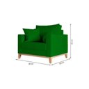 Ver mais imagens de Kit 02 Poltrona Decorativa Beny Pés Base em Madeira Suede Cor:verde