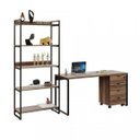 Ver mais imagens de Conjunto Industrial 3 Peças 1 Escrivaninha 1 Estante e 1 Gaveteiro Kuadra Yescasa Preta