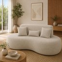 Ver imagem 1 de Sofá 2 Lugares Orgânico Curvo Sala de Estar Living 153 x 80 Pequeno com 3 Almofadas Casa Lar