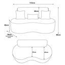Ver imagem 3 de Sofá 2 Lugares Orgânico Curvo Sala de Estar Living 153 x 80 Pequeno com 3 Almofadas Casa Lar