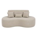 Ver imagem 2 de Sofá 2 Lugares Orgânico Curvo Sala de Estar Living 153 x 80 Pequeno com 3 Almofadas Casa Lar