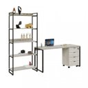 Ver mais imagens de Kit Industrial 3 Peças 1 Escrivaninha 1 Estante e 1 Gaveteiro Kuadra