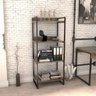 Kit Industrial 2 Peças 1 Escrivaninha em L e 1 Estante 4 Prateleiras Kuadra - 9