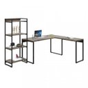 Ver imagem 6 de Kit Industrial 2 Peças 1 Escrivaninha em L e 1 Estante 4 Prateleiras Kuadra
