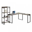 Ver imagem 6 de Conjunto Industrial 2 Peças 1 Escrivaninha em L e 1 Estante 4 Prateleiras Kuadra