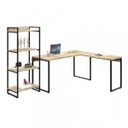 Ver imagem 6 de Kit Industrial 2 Peças 1 Escrivaninha em L e 1 Estante 4 Prateleiras Kuadra