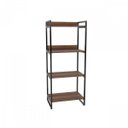 Ver imagem 4 de Conjunto Industrial 2 Peças 1 Escrivaninha em L e 1 Estante 4 Prateleiras Yescasa Kuadra Nogal