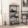 Kit Industrial 2 Peças 1 Escrivaninha em L e 1 Estante 4 Prateleiras Kuadra - 9