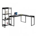 Ver imagem 6 de Kit Industrial 2 Peças 1 Escrivaninha em L e 1 Estante 4 Prateleiras Kuadra