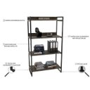 Ver mais imagens de Kit 2 Peças com 1 Escrivaninha em L e 1 Estante 4 Prateleiras Kuadra