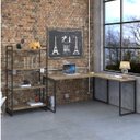 Ver imagem 1 de Kit 2 Peças com 1 Escrivaninha em L e 1 Estante 4 Prateleiras Kuadra