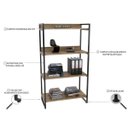 Ver mais imagens de Kit 2 Peças com 1 Escrivaninha em L e 1 Estante 4 Prateleiras Kuadra