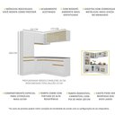 Ver imagem 4 de Armário Cozinha Completa Canto Veneza Mp2089 Multimóveis Branco + Brinde Jogo de Panelas Tramontina