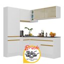 Ver imagem 3 de Armário Cozinha Completa Canto Veneza Mp2089 Multimóveis Branco + Brinde Jogo de Panelas Tramontina