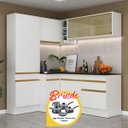 Ver imagem 1 de Armário Cozinha Completa Canto Veneza Mp2089 Multimóveis Branco + Brinde Jogo de Panelas Tramontina