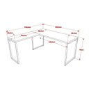 Ver imagem 3 de Conjunto 2 Peças com 1 Escrivaninha em L e 1 Estante 4 Prateleiras Kuadra Industrial Marrom