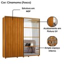 Ver imagem 4 de Guarda Roupa Casal Monet 2 Portas Deslizante com Espelho 230 Cm Cinamomo Madetec