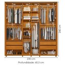 Ver imagem 3 de Guarda Roupa Casal Monet 2 Portas Deslizante com Espelho 230 Cm Cinamomo Madetec