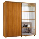 Ver imagem 1 de Guarda Roupa Casal Monet 2 Portas Deslizante com Espelho 230 Cm Cinamomo Madetec