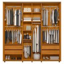 Ver imagem 5 de Guarda-Roupa Casal 2 Portas 4 Gavetas com 2 Espelhos Portas de Correr Monet 230cm MDF Cinamomo