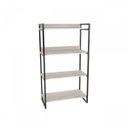 Ver imagem 5 de Conjunto 2 Peças com 1 Escrivaninha em L e 1 Estante 4 Prateleiras Kuadra Industrial Branco