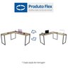 Kit 2 Peças com 1 Escrivaninha em L e 1 Estante 4 Prateleiras Kuadra - 8