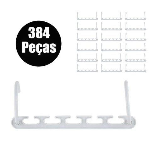Suporte Organizador para Cabide 384 peças Compacto Armario Roupas Guarda Roupa Closet Divisoria