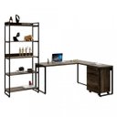 Ver mais imagens de Kit Industrial 3 Peças 1 Escrivaninha em L 1 Estante e 1 Gaveteiro Kuadra