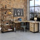 Ver imagem 1 de Kit Industrial 3 Peças 1 Escrivaninha em L 1 Estante e 1 Gaveteiro Kuadra