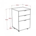 Ver imagem 4 de Conjunto Industrial 3 Peças 1 Escrivaninha em L 1 Estante e 1 Gaveteiro Kuadra Yescasa Ônix