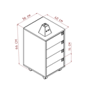 Ver imagem 3 de Gaveteiro 4 Gavetas Office 