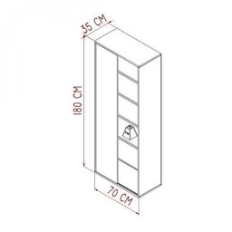 Estante 70cmx180cm 1 Porta 5 Prateleiras  - 4