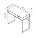 Ver imagem 3 de Escrivaninha Mesa Escritório 1 Gaveta 1 Nicho 91cm Industrial Mel Marrom