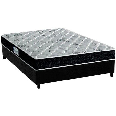 Cama Box Casal: Colchão Espuma Probel D45/ep Advanced Tech2000 + Base Crc Suede Black(138x188)