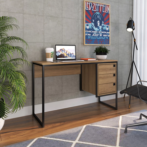 Escrivaninha Mesa Escritório Industrial 120cm 3 Gavetas